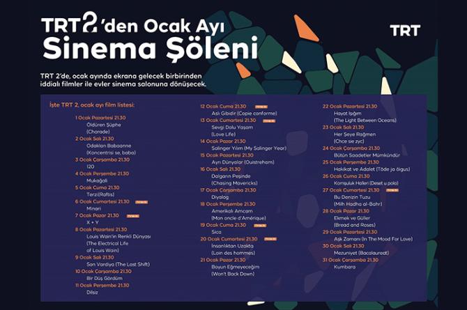 Ocak ayında TRT2’de ödüllü ve prestijli filmler sinemaseverlerle buluşacak